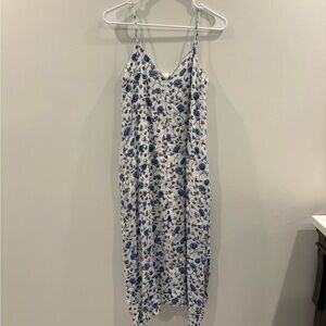 GAP Asymmetrical Dress in Blue Floral on White